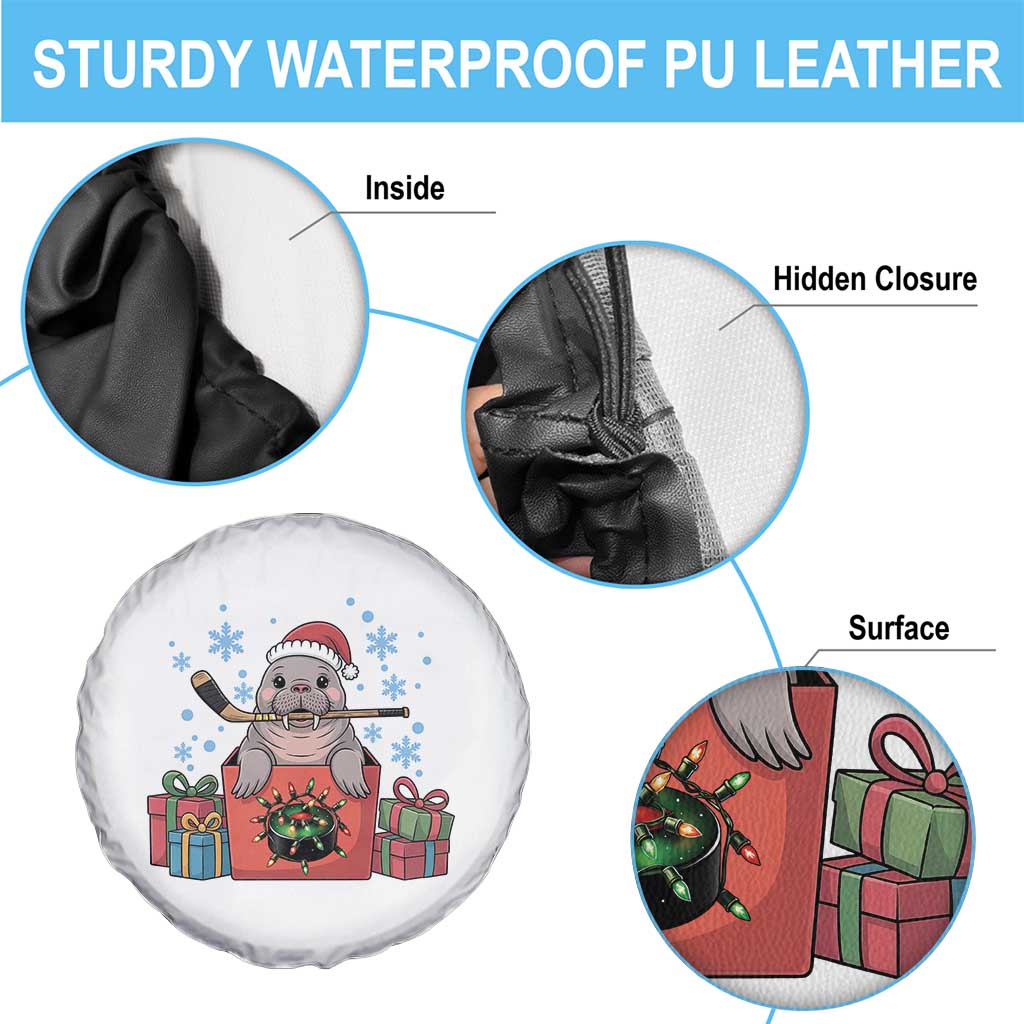 Santa Seal Playing Ice Hockey Spare Tire Cover Funny Christmas Gift TS12 Print Your Wear