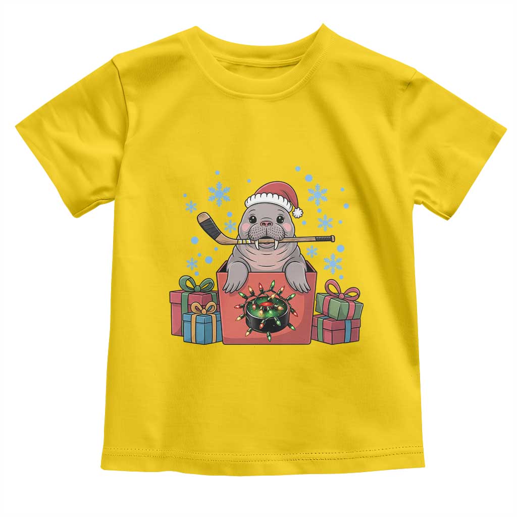 Santa Seal Playing Ice Hockey Toddler T Shirt Funny Christmas Gift TS12 Daisy Print Your Wear