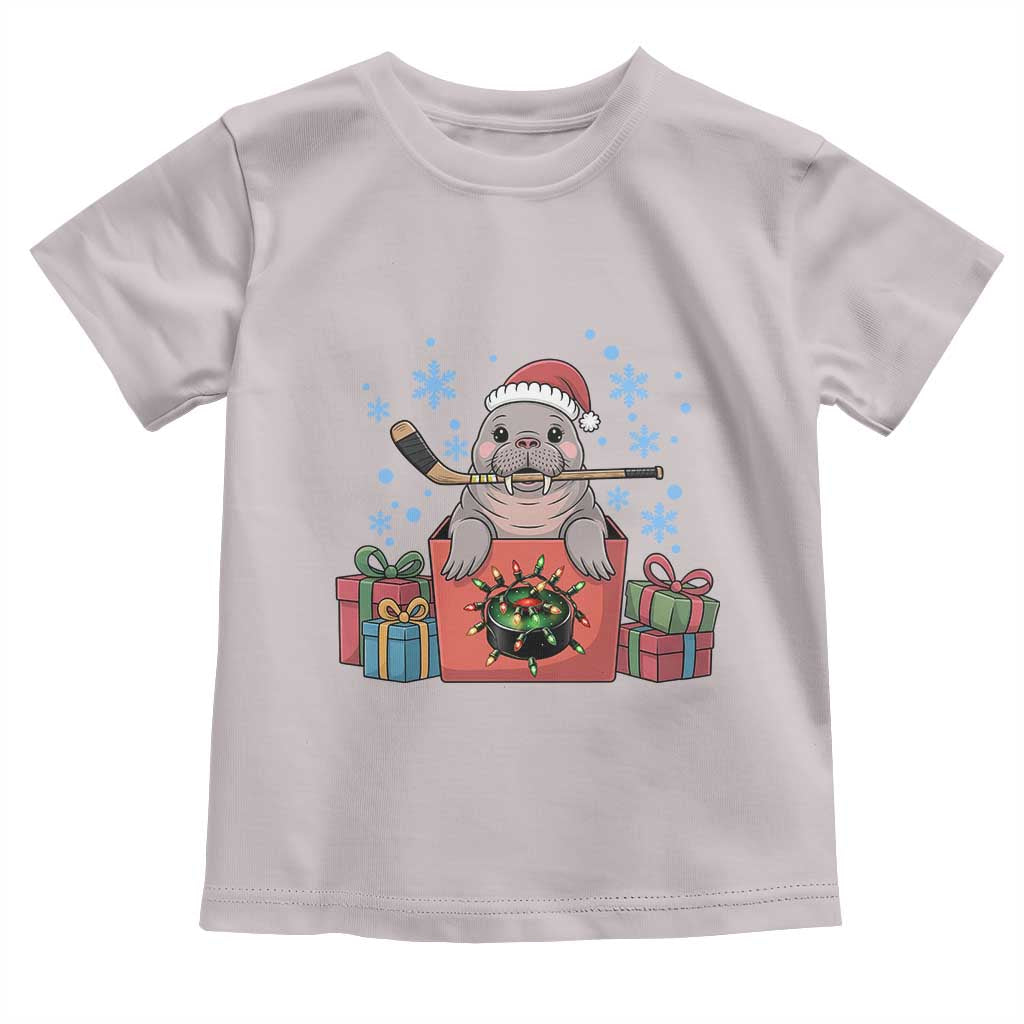 Santa Seal Playing Ice Hockey Toddler T Shirt Funny Christmas Gift TS12 Ice Gray Print Your Wear