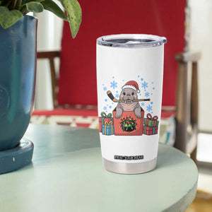Santa Seal Playing Ice Hockey Tumbler Cup Funny Christmas Gift TS12 Print Your Wear