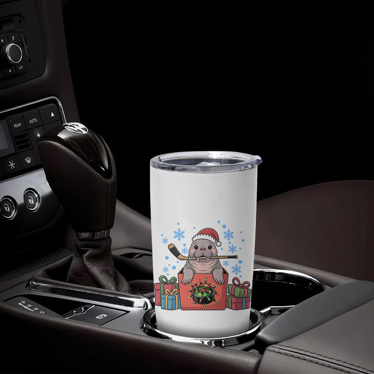 Santa Seal Playing Ice Hockey Tumbler Cup Funny Christmas Gift TS12 Print Your Wear