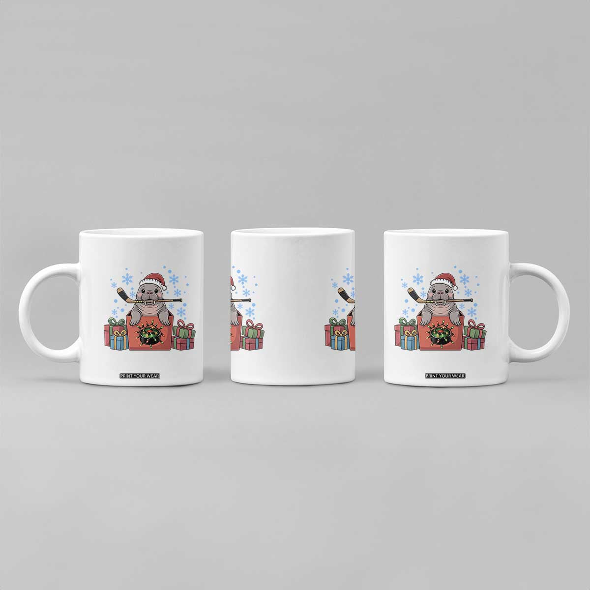 Santa Seal Playing Ice Hockey Coffee Mug Funny Christmas Gift TS12 Print Your Wear