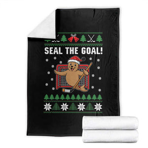 Funny Seal The Goal Throw Blanket Goalie Ice Hockey Player Gift TS12 Black Print Your Wear