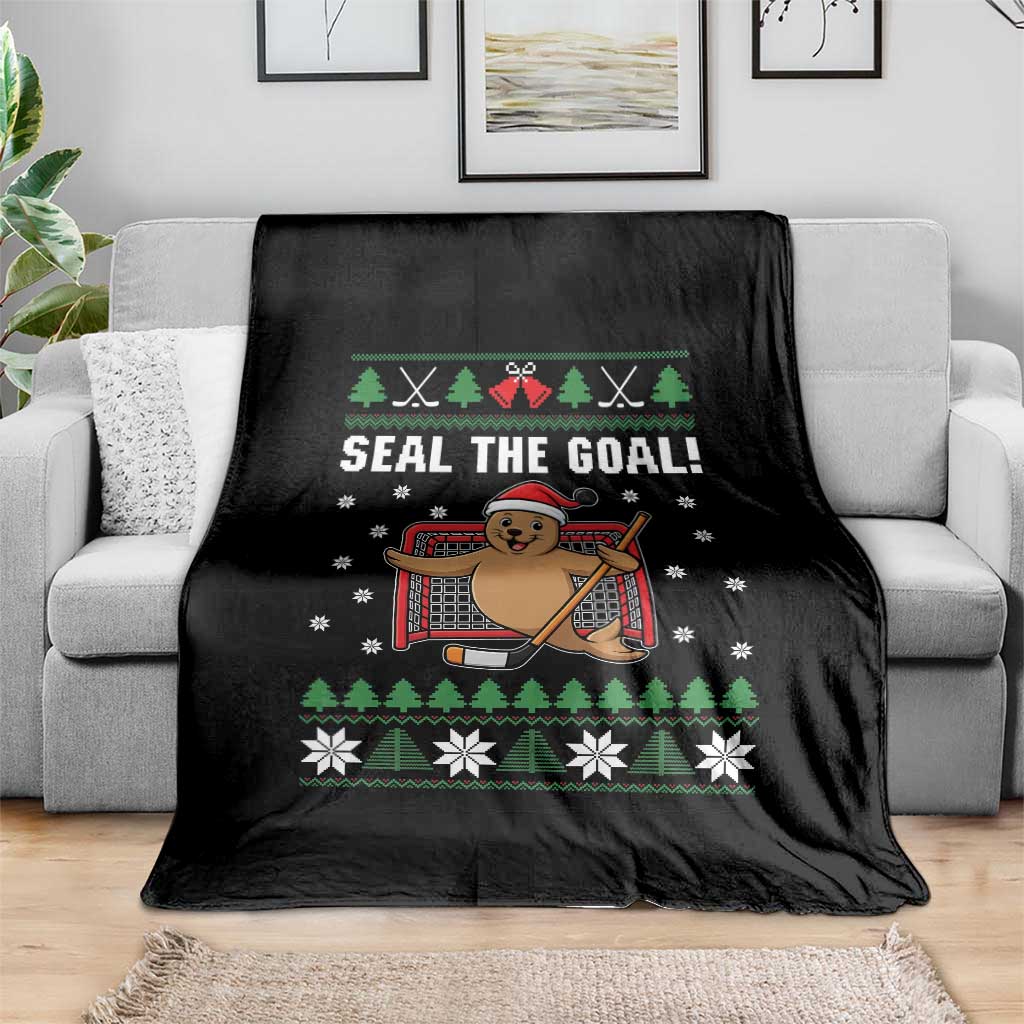 Funny Seal The Goal Throw Blanket Goalie Ice Hockey Player Gift TS12 Print Your Wear