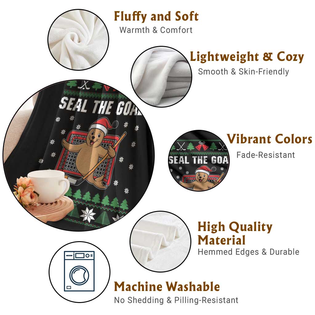 Funny Seal The Goal Throw Blanket Goalie Ice Hockey Player Gift TS12 Print Your Wear