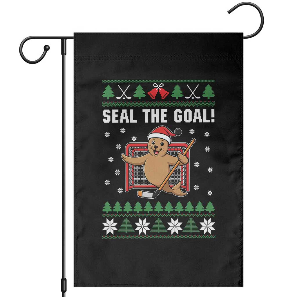 Funny Seal The Goal Garden Flag Goalie Ice Hockey Player Gift TS12 Black Print Your Wear