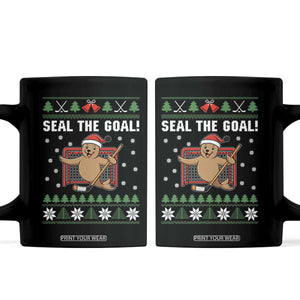 Funny Seal The Goal Coffee Mug Goalie Ice Hockey Player Gift TS12 Black Print Your Wear