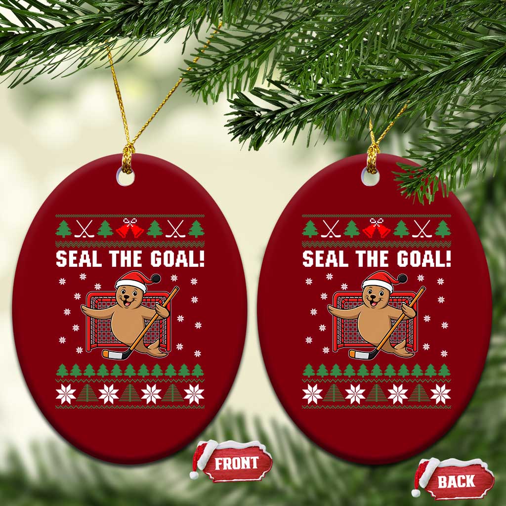 Funny Seal The Goal Ceramic Ornament Goalie Ice Hockey Player Gift TS12 Print Your Wear