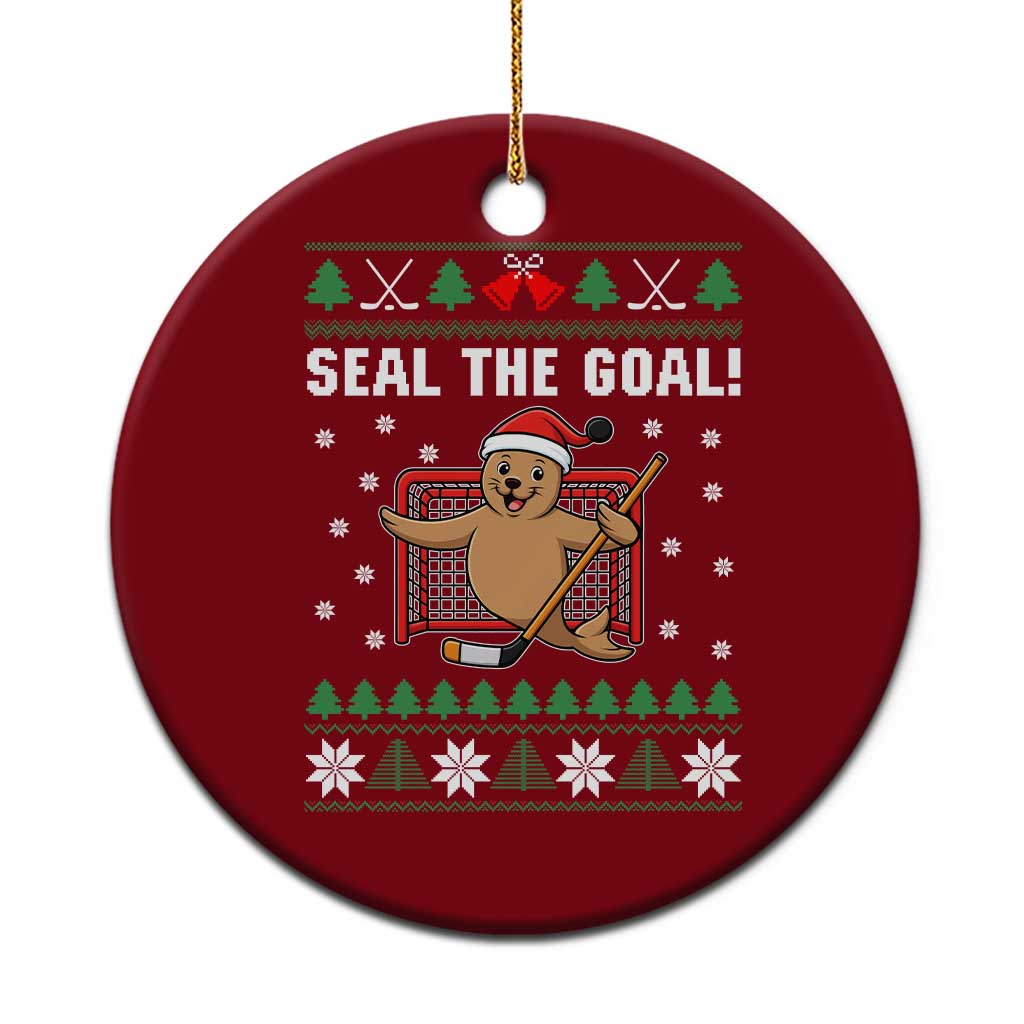 Funny Seal The Goal Ceramic Ornament Goalie Ice Hockey Player Gift TS12 1pc Red Print Your Wear