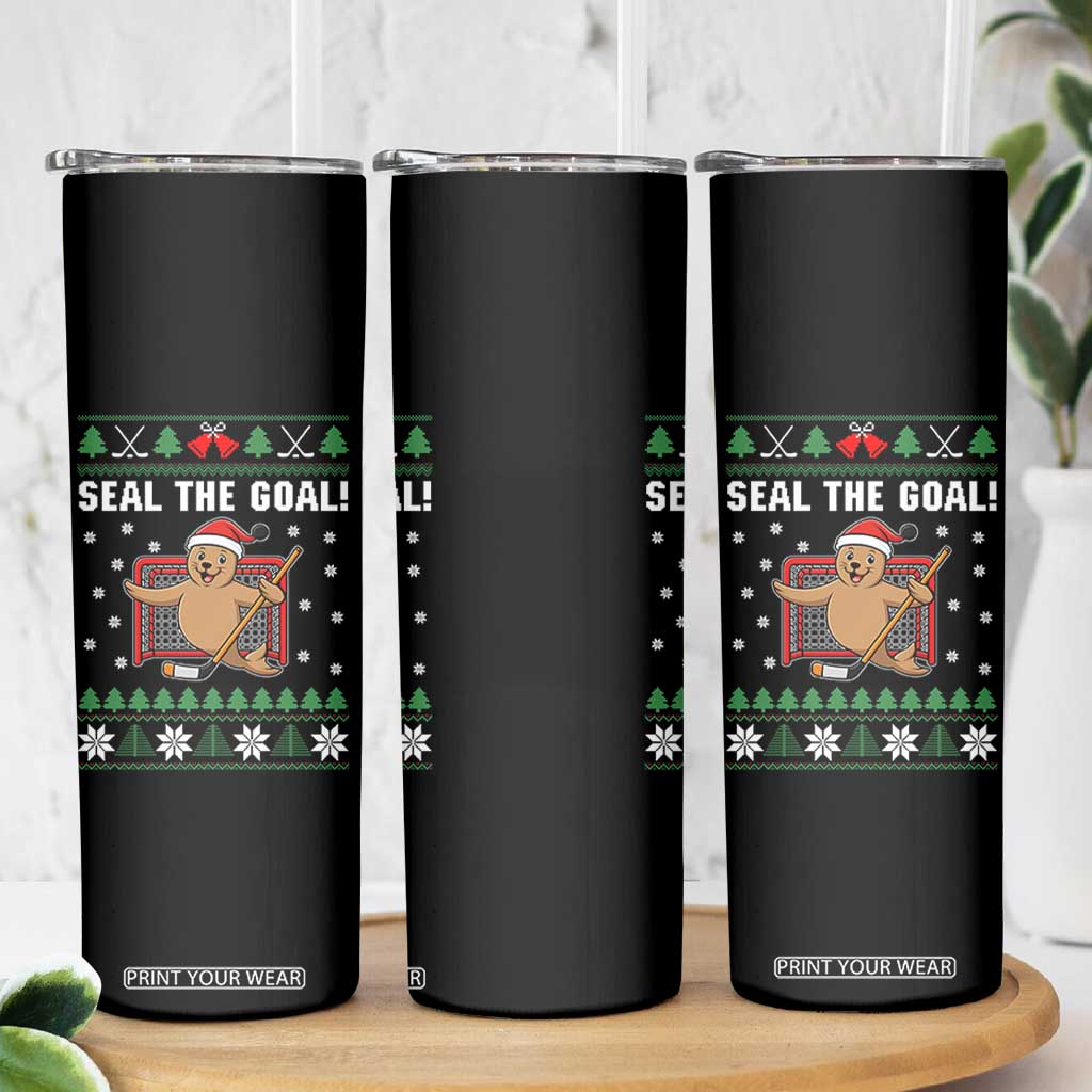 Funny Seal The Goal Skinny Tumbler Goalie Ice Hockey Player Gift TS12 Print Your Wear