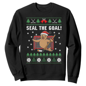 Funny Seal The Goal Sweatshirt Goalie Ice Hockey Player Gift TS12 Black Print Your Wear