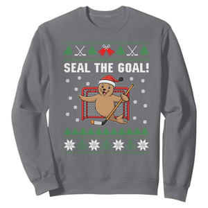Funny Seal The Goal Sweatshirt Goalie Ice Hockey Player Gift TS12 Charcoal Print Your Wear
