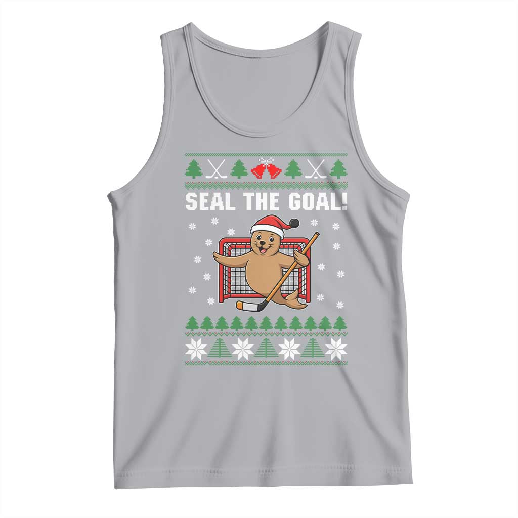 Funny Seal The Goal Tank Top Goalie Ice Hockey Player Gift TS12 Athletic Heather Print Your Wear