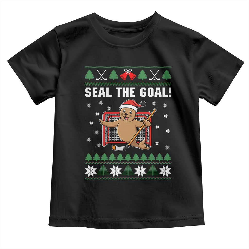 Funny Seal The Goal Toddler T Shirt Goalie Ice Hockey Player Gift TS12 Black Print Your Wear