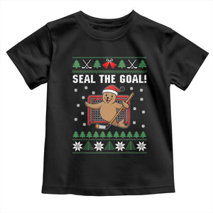 Funny Seal The Goal Toddler T Shirt Goalie Ice Hockey Player Gift TS12 Black Print Your Wear