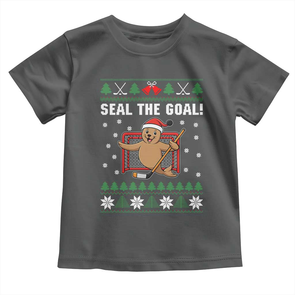 Funny Seal The Goal Toddler T Shirt Goalie Ice Hockey Player Gift TS12 Dark Heather Print Your Wear