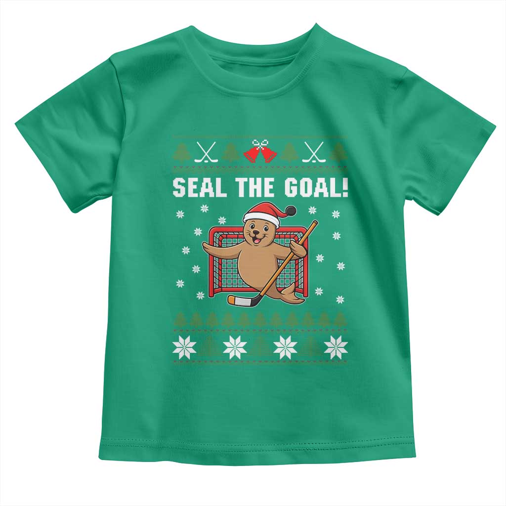 Funny Seal The Goal Toddler T Shirt Goalie Ice Hockey Player Gift TS12 Irish Green Print Your Wear