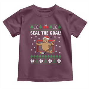 Funny Seal The Goal Toddler T Shirt Goalie Ice Hockey Player Gift TS12 Maroon Print Your Wear