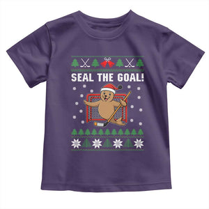 Funny Seal The Goal Toddler T Shirt Goalie Ice Hockey Player Gift TS12 Purple Print Your Wear