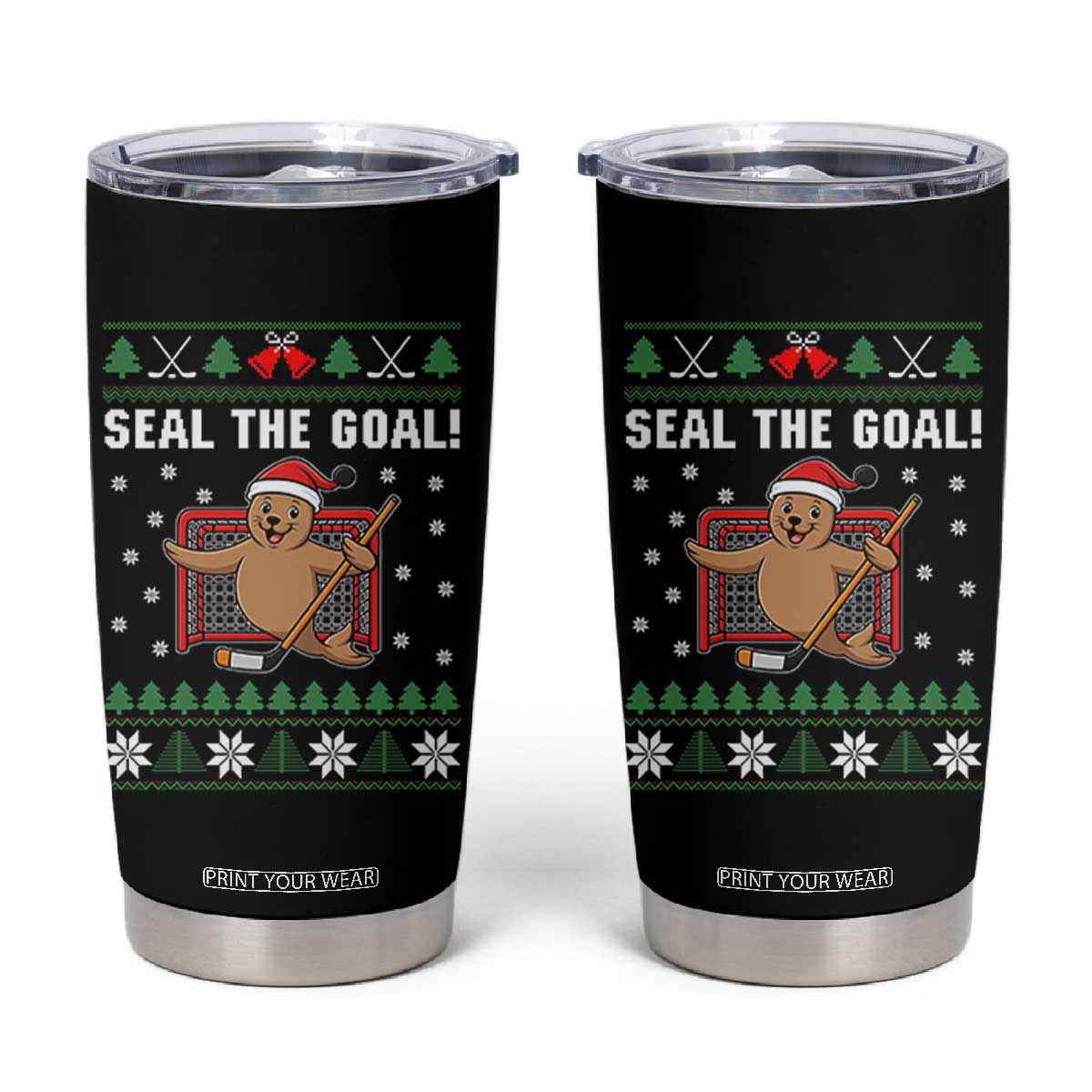Funny Seal The Goal Tumbler Cup Goalie Ice Hockey Player Gift TS12 Black Print Your Wear