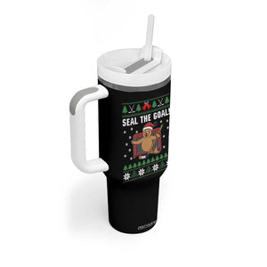 Funny Seal The Goal Tumbler With Handle Goalie Ice Hockey Player Gift TS12 Print Your Wear