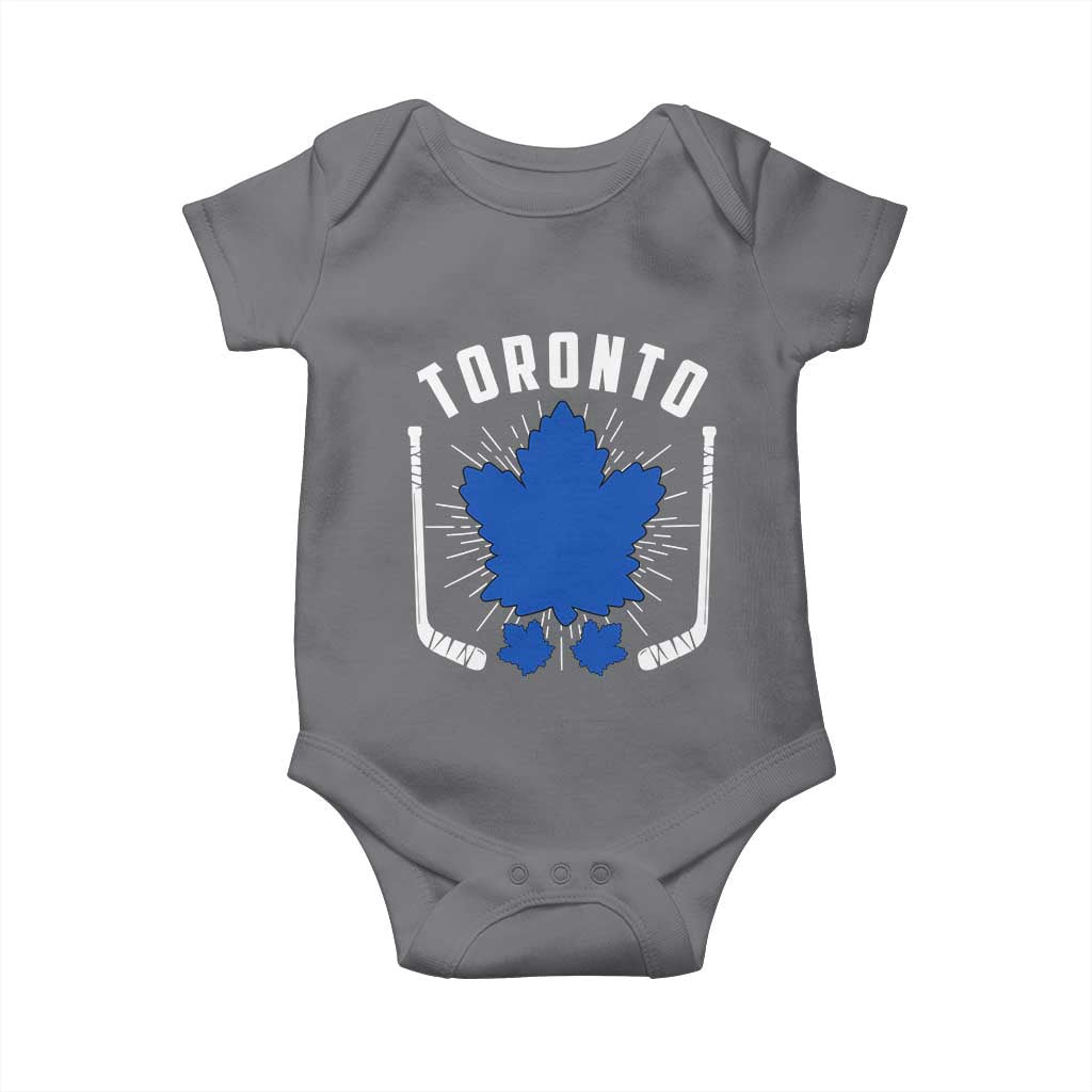 Toronto Ice Hockey Lover Baby Onesie Vintage Canada Gift TS12 Charcoal Print Your Wear