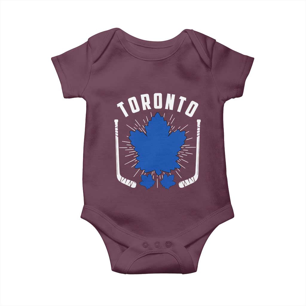 Toronto Ice Hockey Lover Baby Onesie Vintage Canada Gift TS12 Maroon Print Your Wear