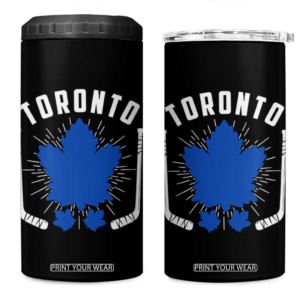 Toronto Ice Hockey Lover 4 in 1 Can Cooler Tumbler Vintage Canada Gift TS12 One Size: 16 oz Black Print Your Wear