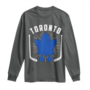 Toronto Ice Hockey Lover Long Sleeve Shirt Vintage Canada Gift TS12 Dark Heather Print Your Wear
