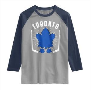 Toronto Ice Hockey Lover Raglan Shirt Vintage Canada Gift TS12 Sport Gray Navy Print Your Wear