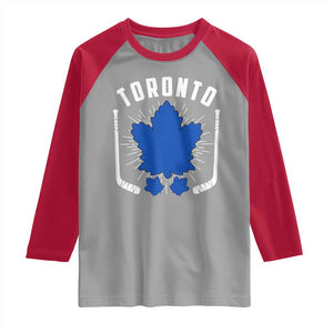 Toronto Ice Hockey Lover Raglan Shirt Vintage Canada Gift TS12 Sport Gray Red Print Your Wear
