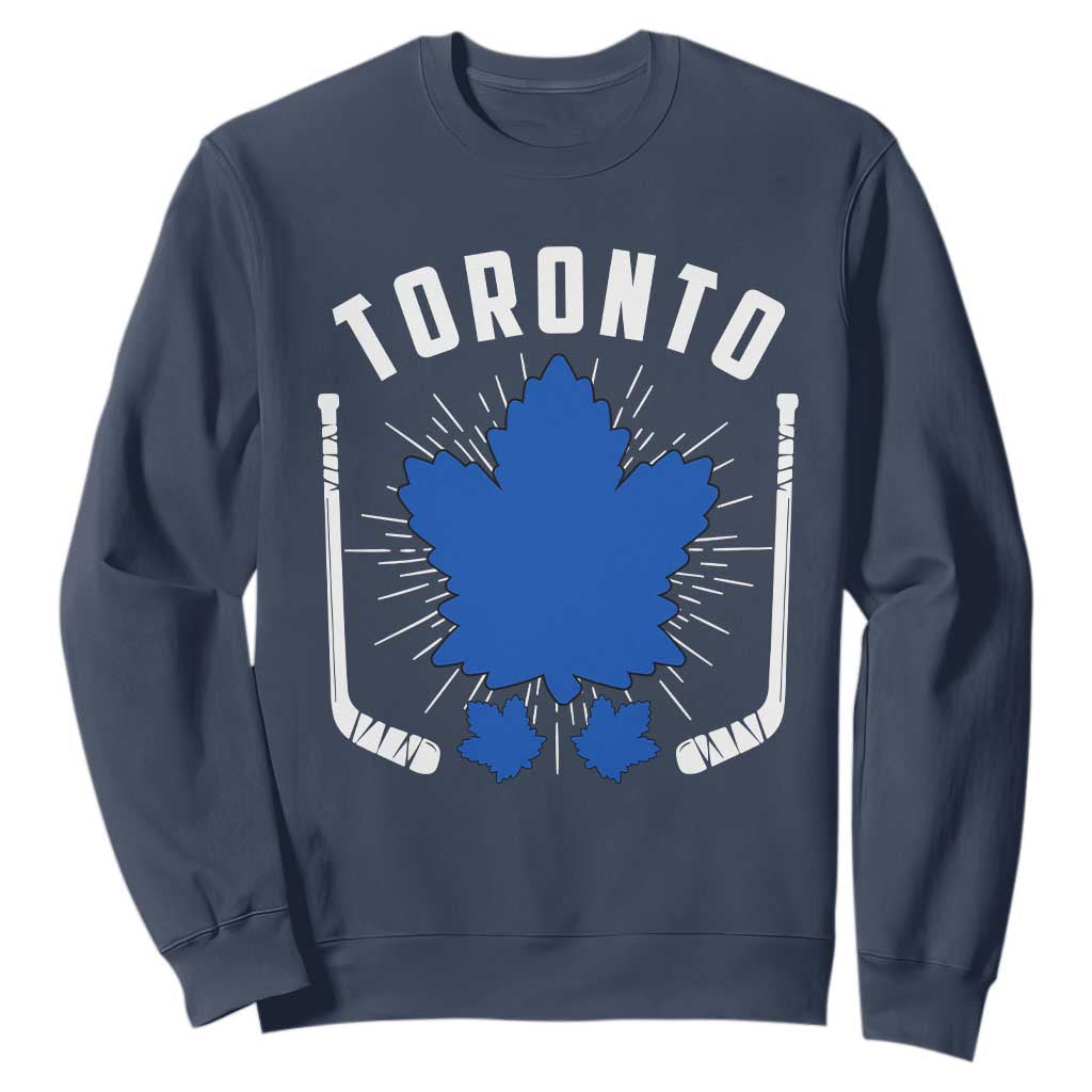 Toronto Ice Hockey Lover Sweatshirt Vintage Canada Gift TS12 Navy Print Your Wear