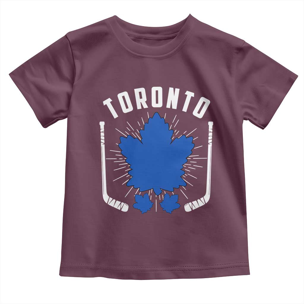 Toronto Ice Hockey Lover Toddler T Shirt Vintage Canada Gift TS12 Maroon Print Your Wear