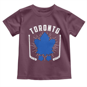 Toronto Ice Hockey Lover Toddler T Shirt Vintage Canada Gift TS12 Maroon Print Your Wear