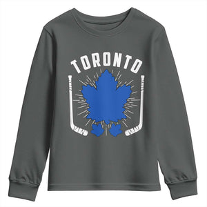 Toronto Ice Hockey Lover Youth Sweatshirt Vintage Canada Gift TS12 Dark Heather Print Your Wear