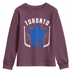 Toronto Ice Hockey Lover Youth Sweatshirt Vintage Canada Gift TS12 Maroon Print Your Wear