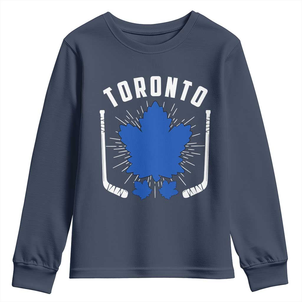 Toronto Ice Hockey Lover Youth Sweatshirt Vintage Canada Gift TS12 Navy Print Your Wear