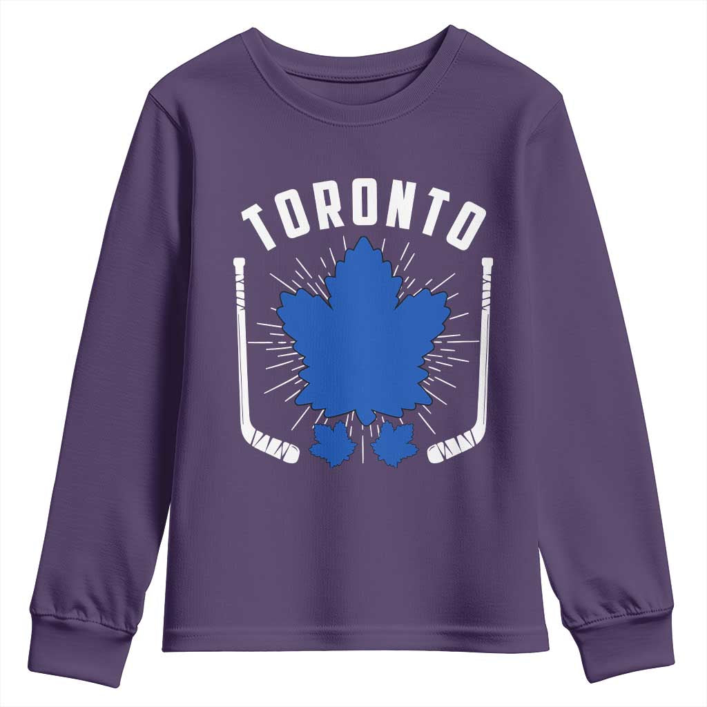 Toronto Ice Hockey Lover Youth Sweatshirt Vintage Canada Gift TS12 Purple Print Your Wear