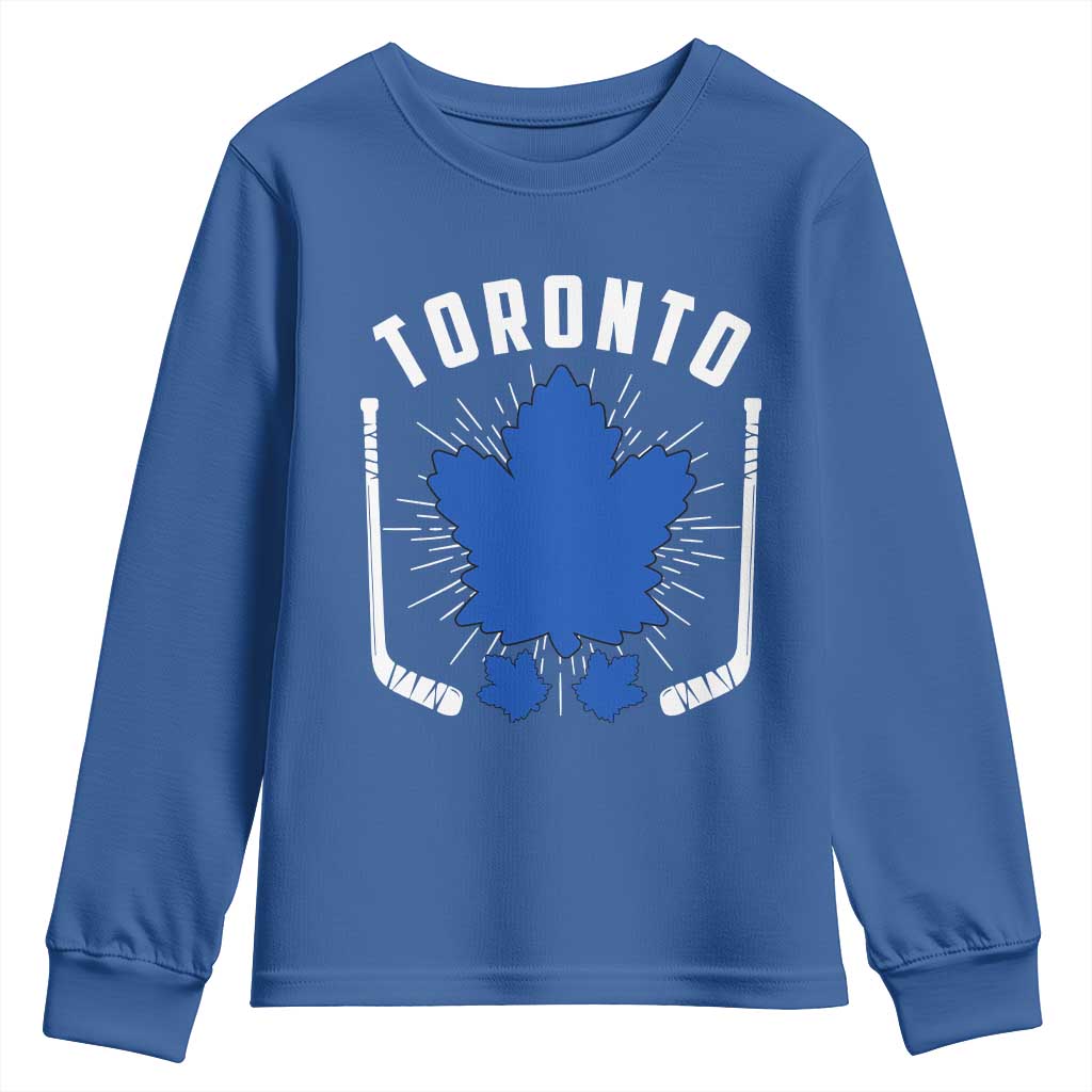 Toronto Ice Hockey Lover Youth Sweatshirt Vintage Canada Gift TS12 Royal Blue Print Your Wear