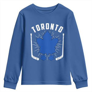 Toronto Ice Hockey Lover Youth Sweatshirt Vintage Canada Gift TS12 Royal Blue Print Your Wear