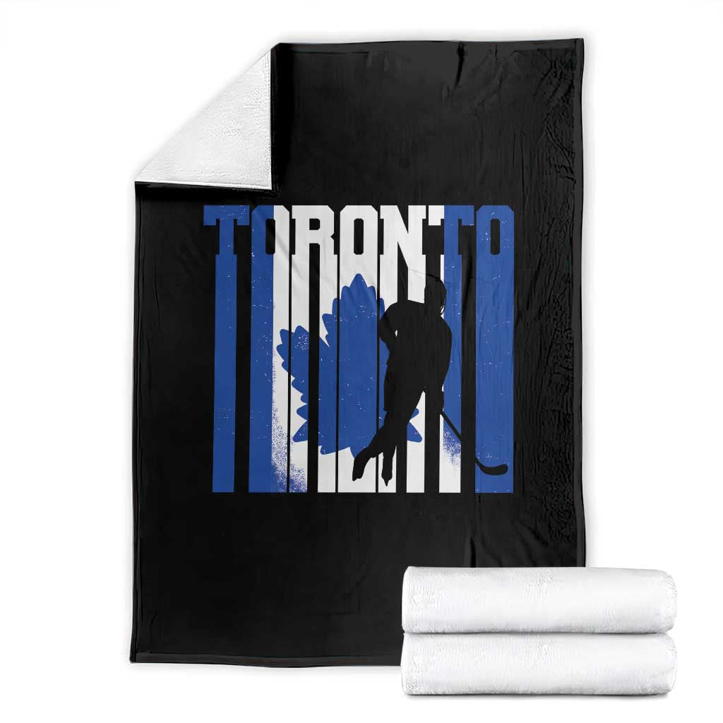 Ice Hockey Torontonian Player Throw Blanket Toronto Flag Gift TS12 Black Print Your Wear