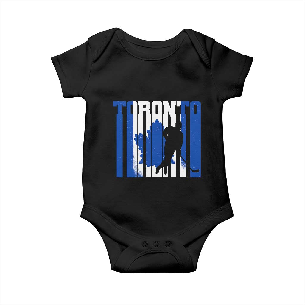 Ice Hockey Torontonian Player Baby Onesie Toronto Flag Gift TS12 Black Print Your Wear