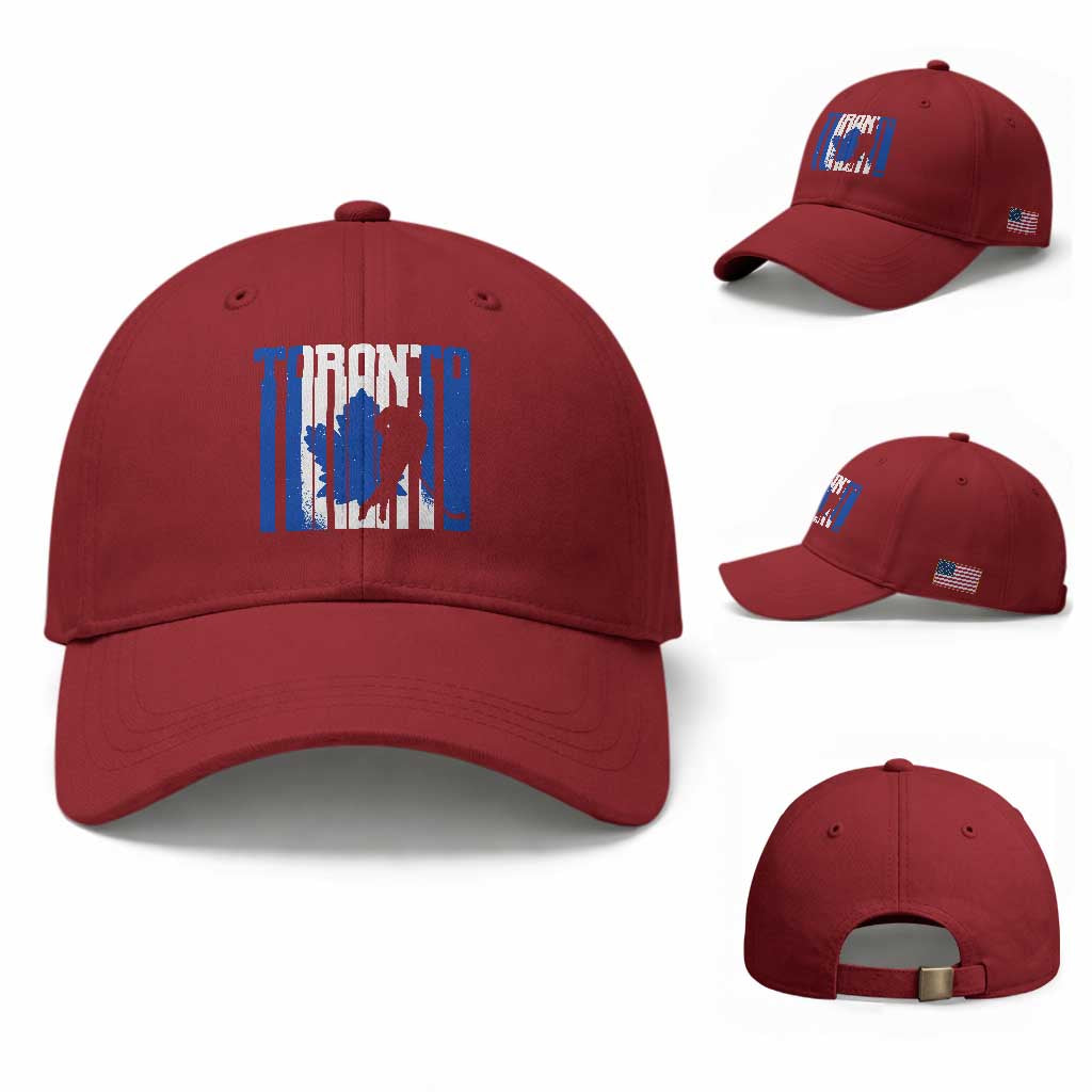 Ice Hockey Torontonian Player Baseball Cap Toronto Flag Gift TS12 Baseball Cap Universal Fit Cherry Red Print Your Wear