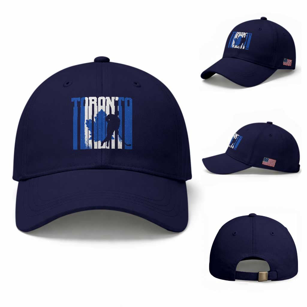 Ice Hockey Torontonian Player Baseball Cap Toronto Flag Gift TS12 Baseball Cap Universal Fit Dark Blue Print Your Wear