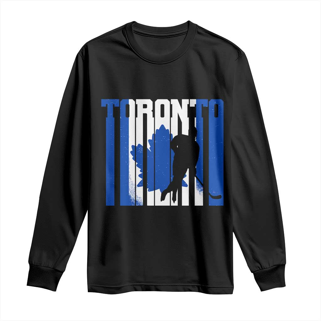Ice Hockey Torontonian Player Long Sleeve Shirt Toronto Flag Gift TS12 Black Print Your Wear