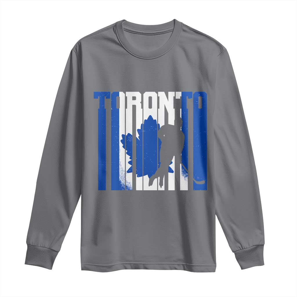 Ice Hockey Torontonian Player Long Sleeve Shirt Toronto Flag Gift TS12 Charcoal Print Your Wear