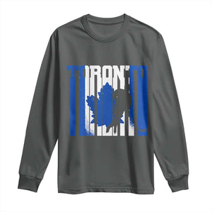 Ice Hockey Torontonian Player Long Sleeve Shirt Toronto Flag Gift TS12 Dark Heather Print Your Wear