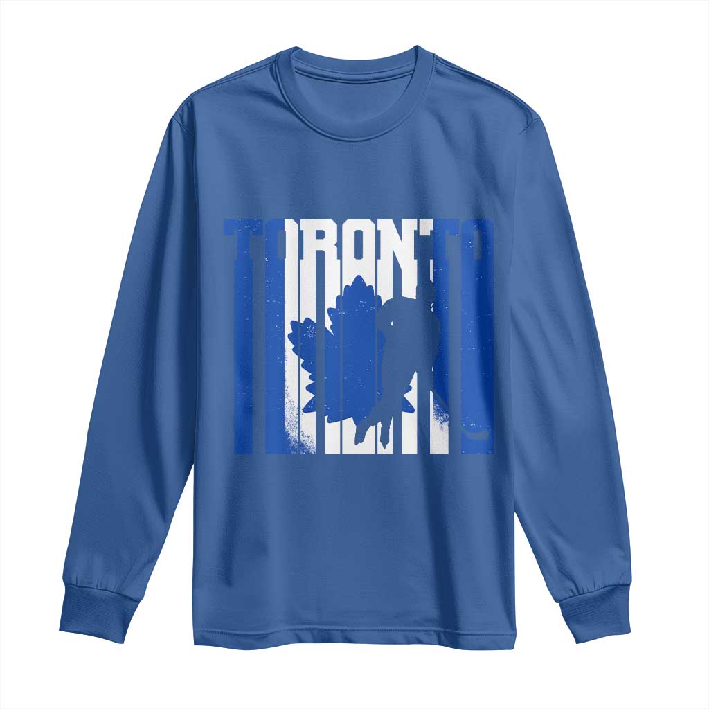 Ice Hockey Torontonian Player Long Sleeve Shirt Toronto Flag Gift TS12 Royal Blue Print Your Wear