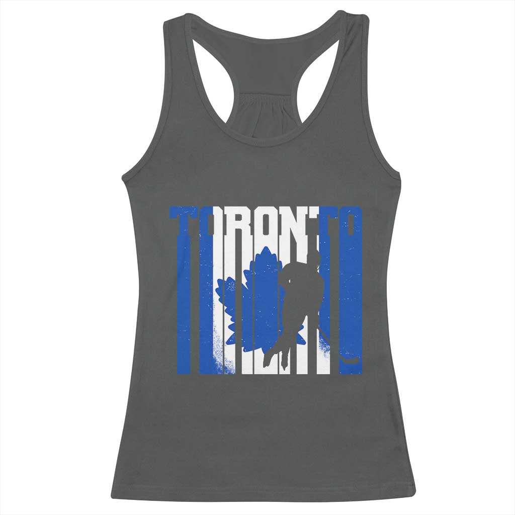 Ice Hockey Torontonian Player Racerback Tank Top Toronto Flag Gift TS12 Dark Heather Print Your Wear