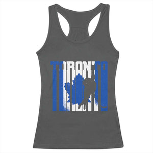 Ice Hockey Torontonian Player Racerback Tank Top Toronto Flag Gift TS12 Dark Heather Print Your Wear